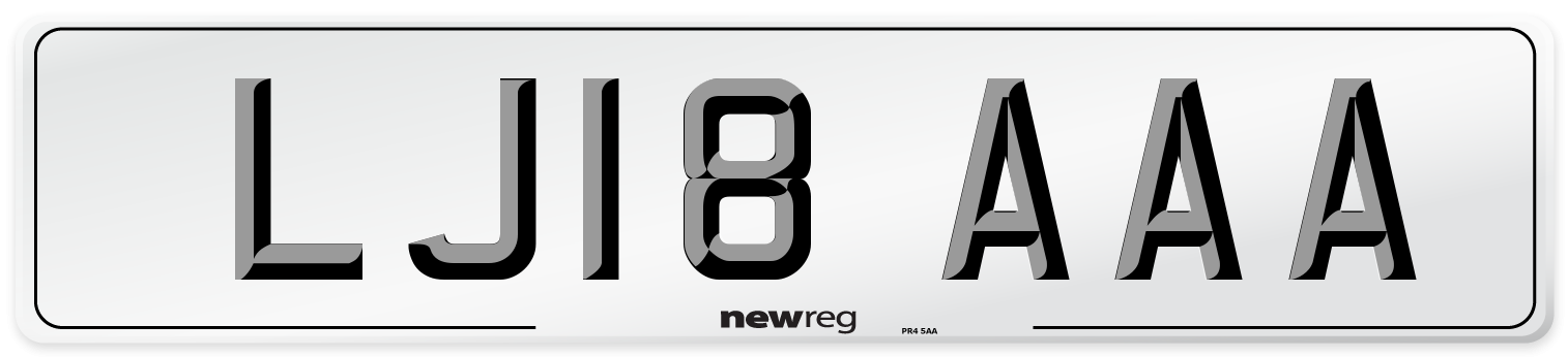LJ18 AAA Number Plate from New Reg